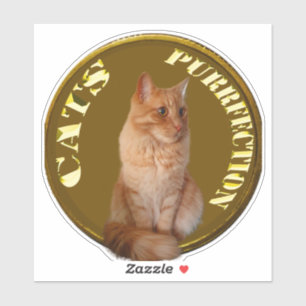 Gouden kattenmunten met gemberkat, sticker