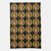 Gouden kattenmunten met gemberkat, theedoek (Verticaal)