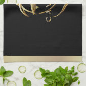 Gouden kaviaar Logo/keukenhanddoeken Theedoek (Gevouwen)