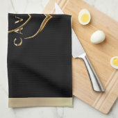 Gouden kaviaar Logo/keukenhanddoeken Theedoek (Quarter Fold)