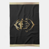Gouden kaviaar Logo/keukenhanddoeken Theedoek (Verticaal)