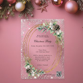 Gouden kegel groen QR code bedrijf Christmas Party Acryl Uitnodigingen