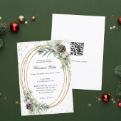 Gouden kegel groen QR code bedrijf Christmas Party Kaart