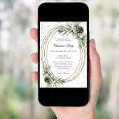 Gouden kegel groen QR code bedrijf Christmas Party Kaart