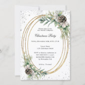 Gouden kegel groen QR code bedrijf Christmas Party Kaart (Voorkant)