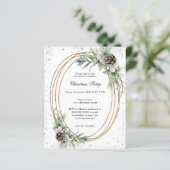 Gouden kegel QR bedrijf Christmas Party uitnodigin (Staand voorkant)