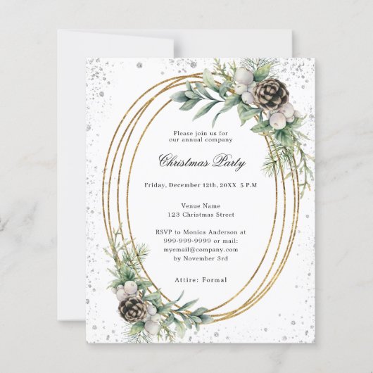 Gouden kegel QR bedrijf Christmas Party uitnodigin (Voorkant)