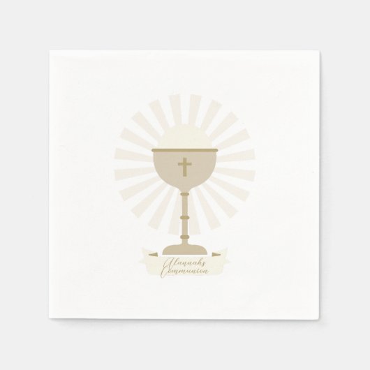 Gouden kelk communie servetten (Voorkant)