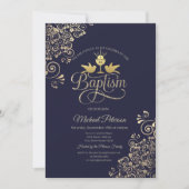 Gouden kelk Lace Navy Blauw Kaart (Voorkant)