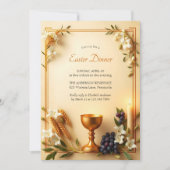 Gouden kelk Traditioneel Katholiek Paasdiner Kaart (Voorkant)