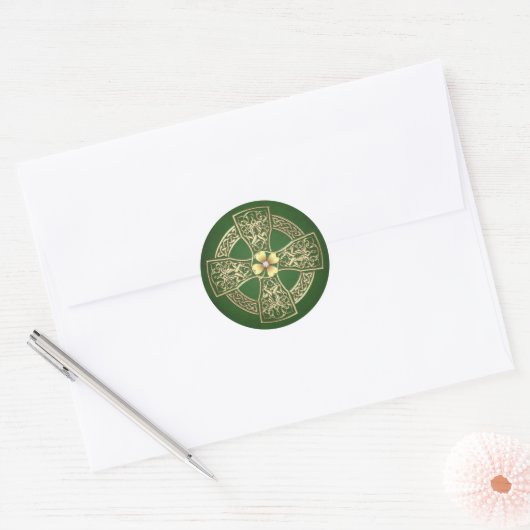 Gouden Keltische Cross Jeweled Stickers (Envelop)