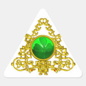 GOUDEN KELTISCHE DRIEHOEK MET KLAVER STICKER (Voorkant)