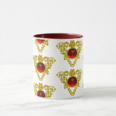 GOUDEN KELTISCHE HARTJUWELEN MET RODE ROBIJN EDELS MOK (Midden)