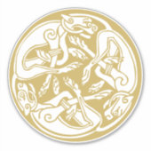 Gouden Keltische Honden Trio Sticker (Voorkant)