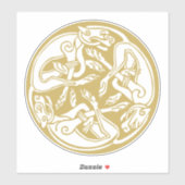 Gouden Keltische Honden Trio Sticker (Vel)
