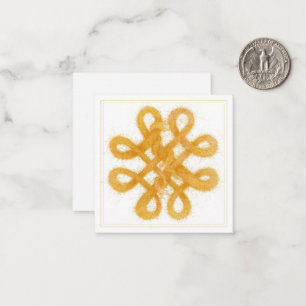 GOUDEN KELTISCHE KNOOP 2,5" Vierkante Platte Kaart Notitiekaartje