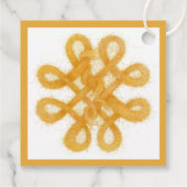 GOUDEN KELTISCHE KNOOP 2"Vierkante Garen Labels (Achterkant)