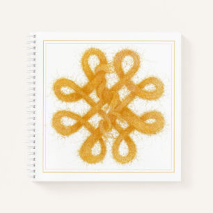 GOUDEN KELTISCHE KNOOP 8.5x8.5 Spiraalvormig Notit Notitieboek