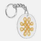 GOUDEN KELTISCHE KNOOP Acryl Circle Sleutelhanger (Voorkant Links)