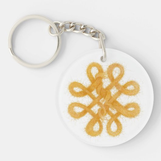 GOUDEN KELTISCHE KNOOP Acryl Circle Sleutelhanger (Voorkant)