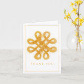 GOUDEN KELTISCHE KNOOP Dank u Notecard Kaart (Gele Bloem)