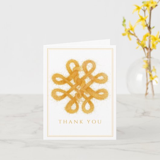 GOUDEN KELTISCHE KNOOP Dank u Notecard Kaart (Gele Bloem)