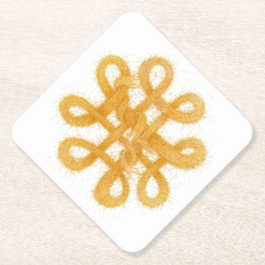 GOUDEN KELTISCHE KNOOP Diamond Paper Onderzetters (Voorkant)