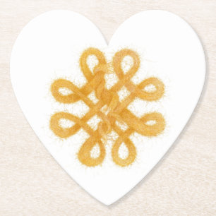 GOUDEN KELTISCHE KNOOP Hart Papier Onderzetters