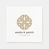 Gouden Keltische Knoop Ierse Trouw Servet (Voorkant)