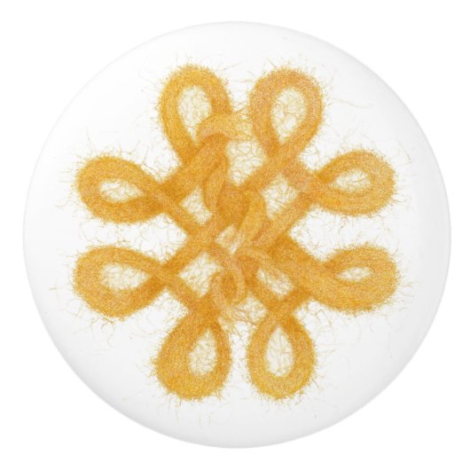 GOUDEN KELTISCHE KNOOP Keramische knop (Voorkant)