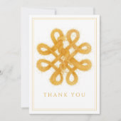 GOUDEN KELTISCHE KNOOP plat bedankje Feestdagenkaart (Voorkant)