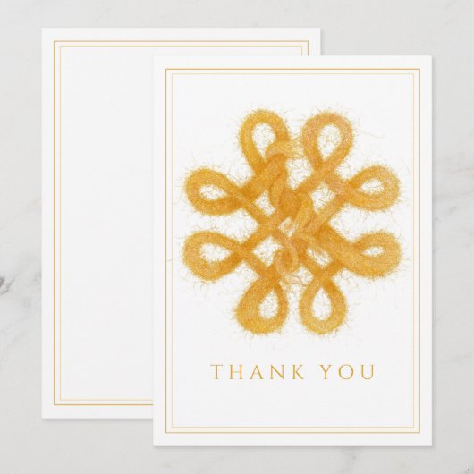 GOUDEN KELTISCHE KNOOP plat bedankje Feestdagenkaart (Voorkant / Achterkant)