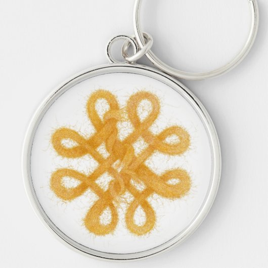 GOUDEN KELTISCHE KNOOP Ronde Premium Sleutelhanger (Voorkant)