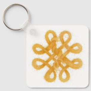 Gouden Keltische Knoop Vierkante Aluminium Sleutel Sleutelhanger
