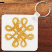 Gouden Keltische Knoop Vierkante Aluminium Sleutel Sleutelhanger (Achterkant)