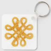 Gouden Keltische Knoop Vierkante Aluminium Sleutel Sleutelhanger (Achterkant)
