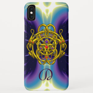 GOUDEN KELTISCHE KNOPEN MET TWIN DRAGONS iPhone XS MAX HOESJE