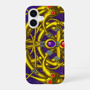 GOUDEN KELTISCHE KNOPEN MET TWIN DRAGONS iPhone 16 HOESJE