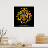 GOUDEN KELTISCHE KNOPEN MET TWIN DRAGONS POSTER (Keuken)