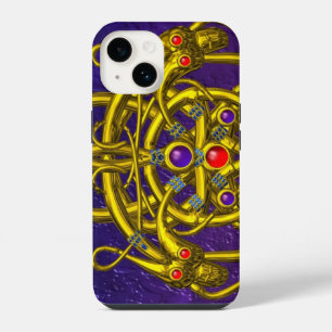 Gouden Keltische KNOPEN, TWEELING DRakens, EDelste iPhone 14 Hoesje
