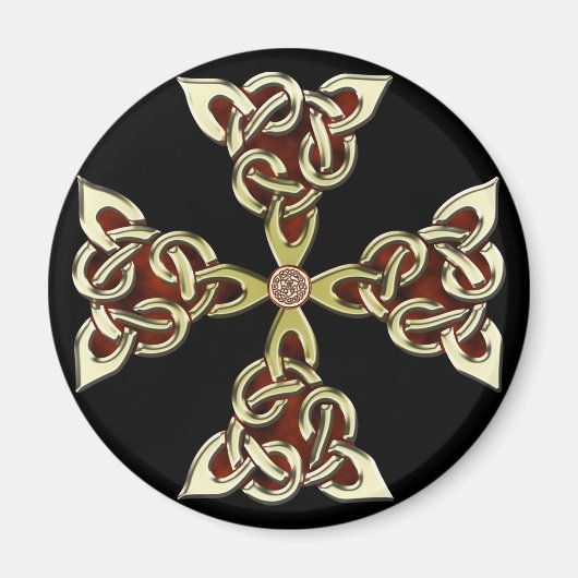 Gouden Keltische Kruismagneet Magneet (Voorkant)
