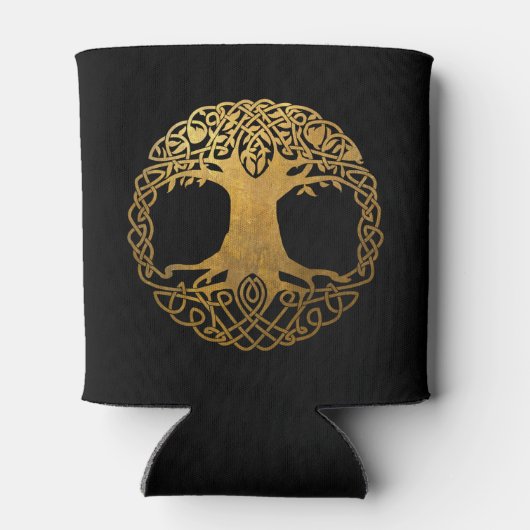 Gouden Keltische levensboom Blikjeskoeler (Achterkant)