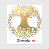 Gouden Keltische levensboom Sticker (Vel)