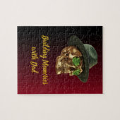 Gouden Keltische Schedel Groene Klaver Vader's Legpuzzel (Horizontaal)