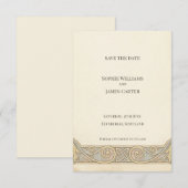 Gouden Keltische Scroll Save the Date Kaart (Voorkant / Achterkant)
