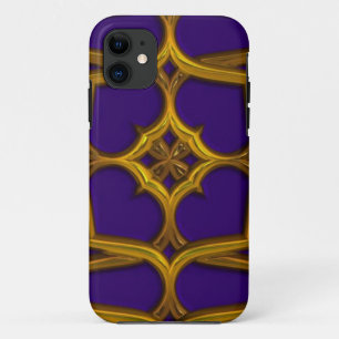 Gouden Keltische Weave op Paarse achtergrond iPhone 11 Hoesje