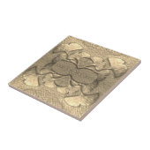 Gouden Keramische Gingko Tegel Tegeltje (Zijkant)