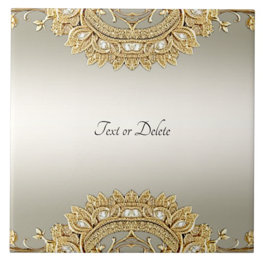 Gouden  keramische Tegel Tegeltje (Voorkant)