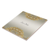 Gouden  keramische Tegel Tegeltje (Zijkant)