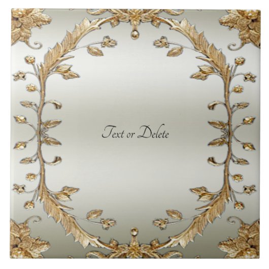 Gouden  keramische Tegel Tegeltje (Voorkant)